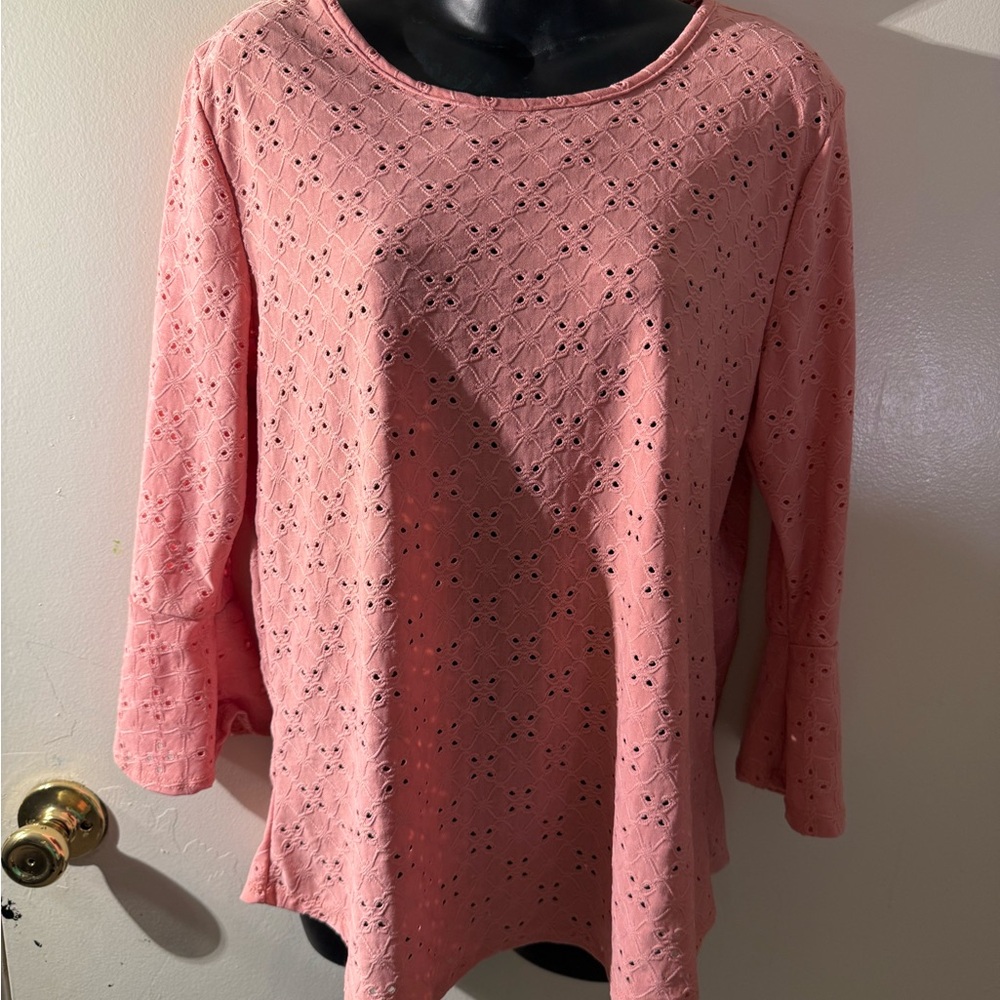 C'est Ca New York Pink Eyelet Blouse